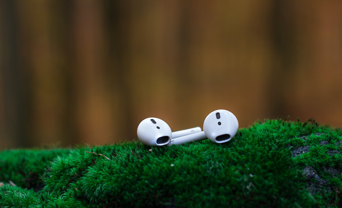 Airpods on grass